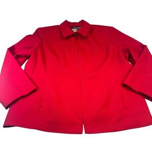 Sag Harbor Blazer Womens Wool Petite Suit Jacket Zipper Vintage Long Sleeve
